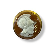 Brooch Mandile 1922 Woman Cammei  in Gold Conchiglia 1MSPC19